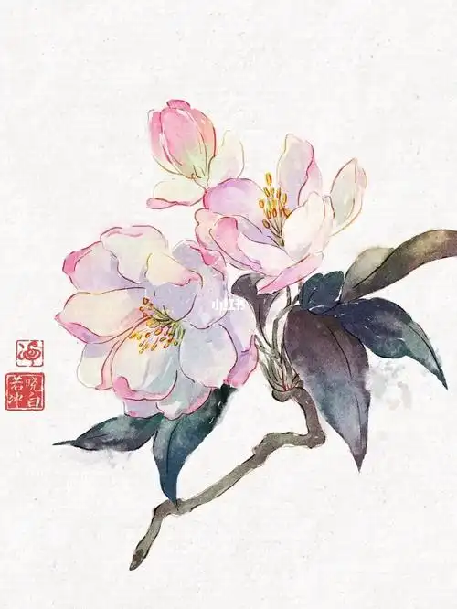 ipad水墨团练案例01西府海棠