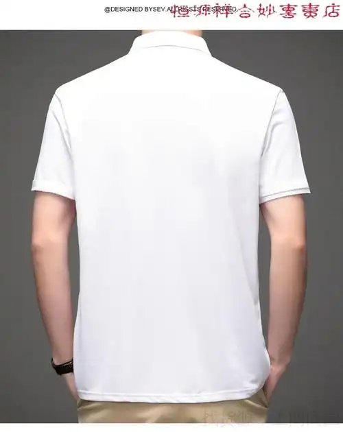 t恤男2022新款夏季短袖潮流修身棉商务休闲高端男士polo衫潮牌白色m