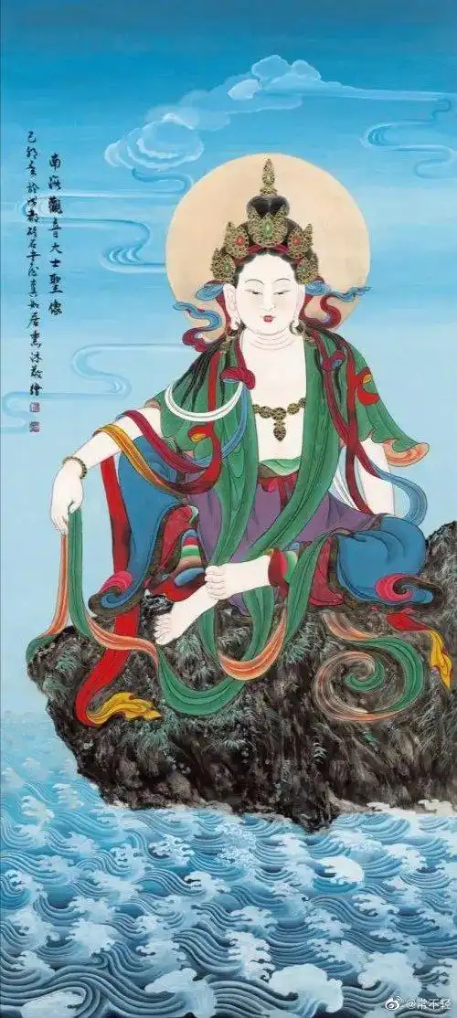 四位菩萨讲圆通法门的时候,火头金刚在定中变成一团火,月光童子修水观