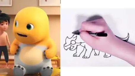 恐龙简笔画之甲龙,喜欢的宝宝们一起画起来吧