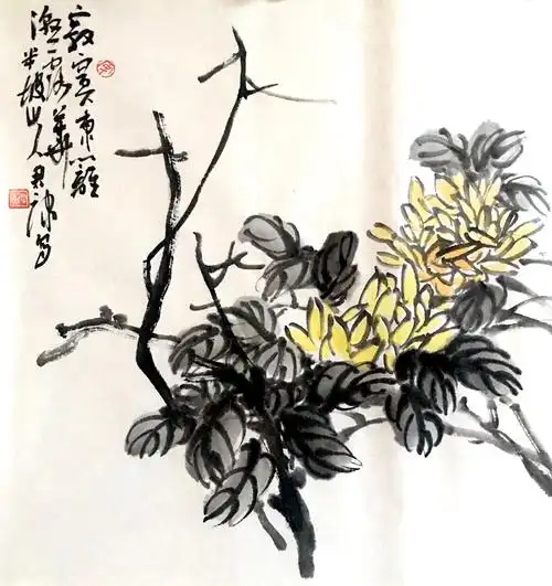 安君康写意菊花作品