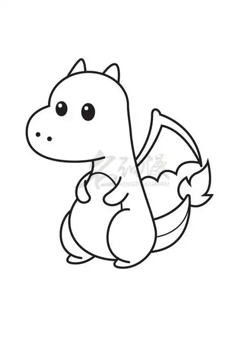 教你画宠物小精灵q版喷火龙