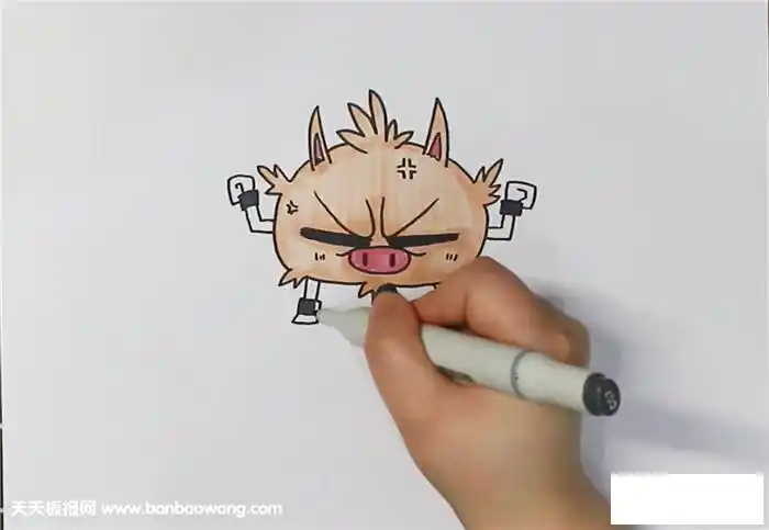 神奇宝火爆猴简笔画