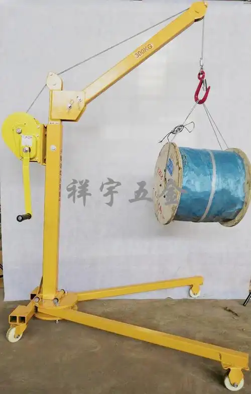 好物推荐移动便携式可折叠手推起吊机车载家用手动起重吊机手摇小型