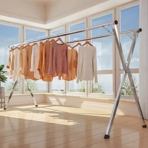 晾衣架落地折叠室内家用阳台不锈钢伸缩衣杆室外凉衣架晒被子神器