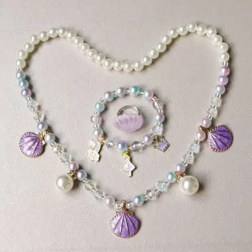 韩国女童儿童宝宝女孩首饰唯美公主珍珠项链手链套装生日节日礼 - 宇