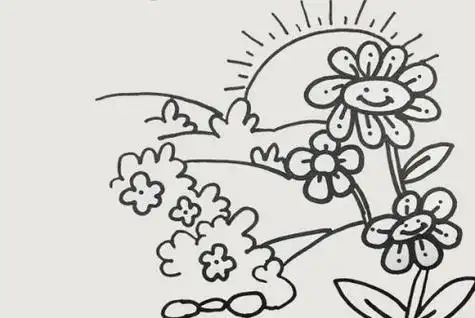 花园简笔画图片大全彩色儿童花园简笔画简单怎么画