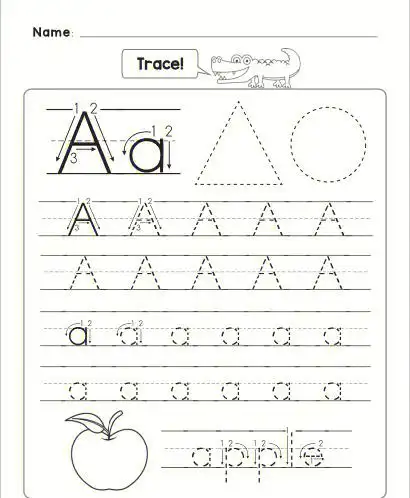 字母a的书写练习赶紧打印下来吧