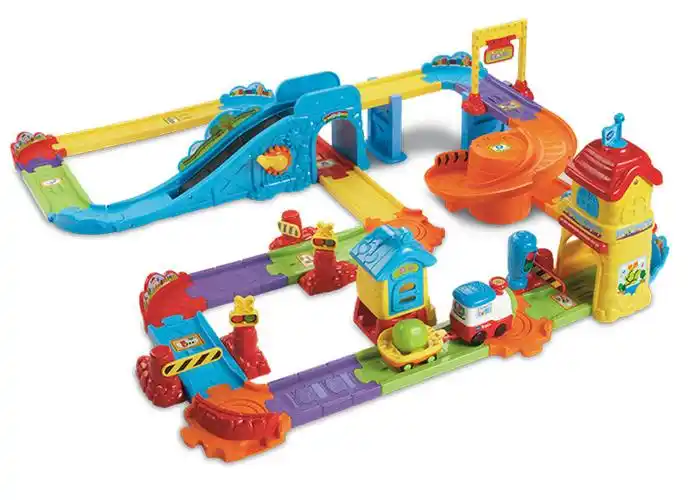 伟易达豪华电动火车站神奇轨道车儿童拼接轨道男孩小火车玩具京固豪华