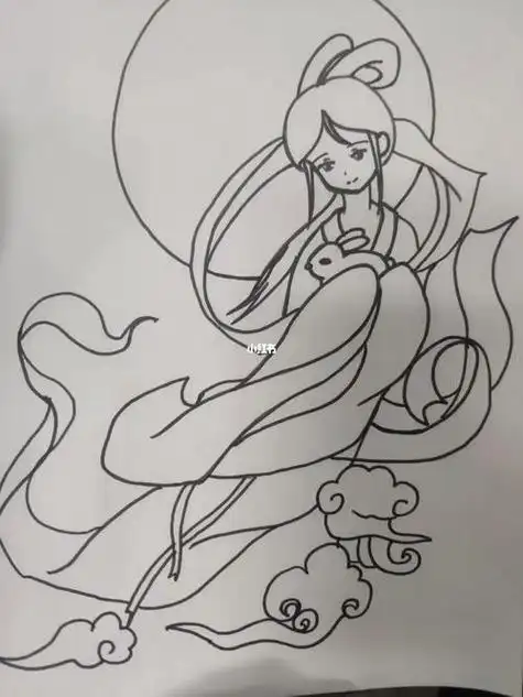 最美嫦娥简笔画