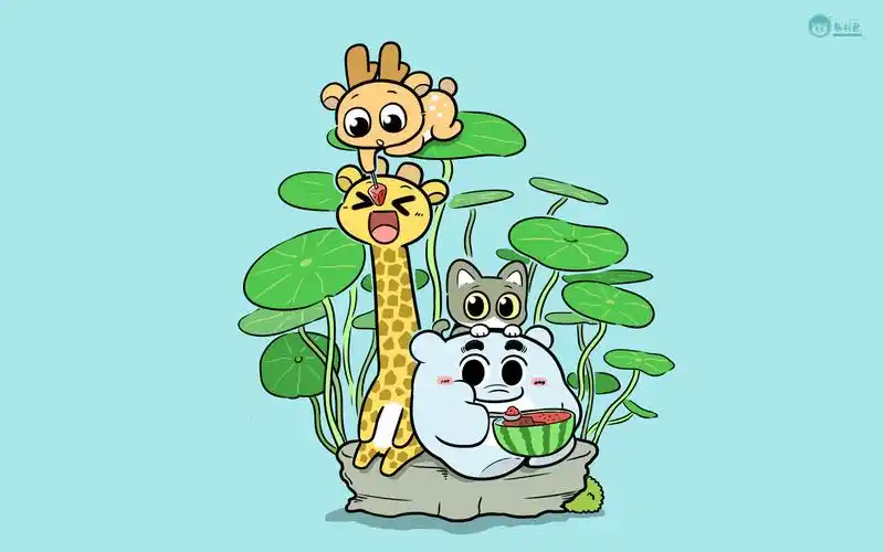 可爱动漫象扑君,卡通矢量-回车桌面