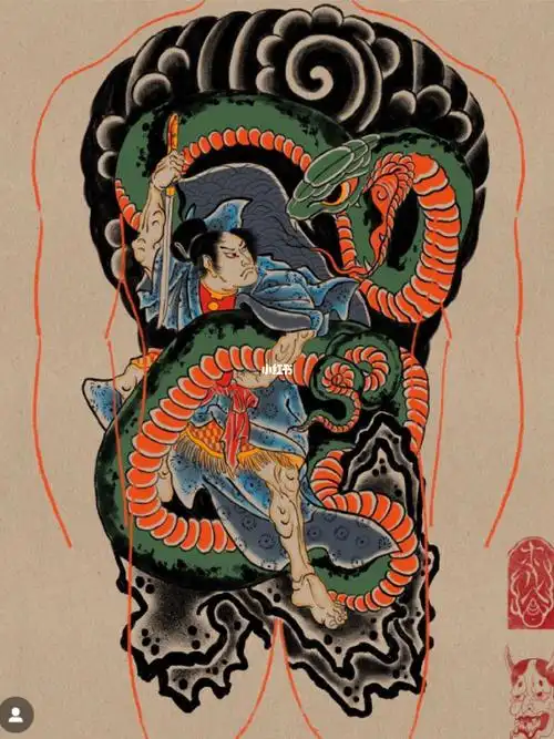 老传统满背纹身手稿分享