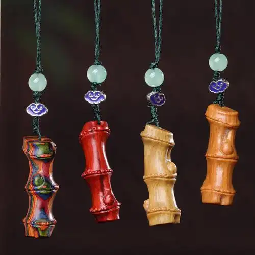 绿檀木雕竹节步步高升手机挂链景区热门摆摊创意竹报平安文玩装饰