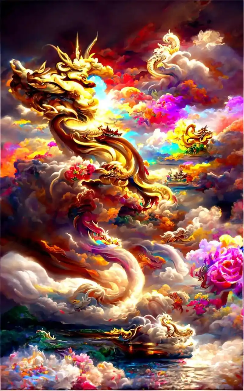 你喜欢这龙飞凤舞的华夏图腾吗? #手机壁纸 #图文#高清动态 - 抖音