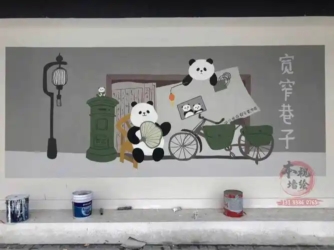 成都特色手绘墙-成都本视墙绘 文化墙彩绘 手绘涂鸦 3d立体画 墙体