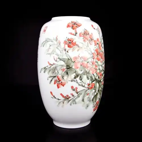 国家高级工艺美术师 湖南省陶瓷工艺大师 刘向阳手绘作品报春图