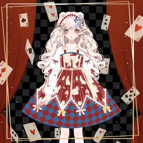 kiyana原创设计lolita白熊戏团jsk洛丽塔吊带日常lolita洛丽塔