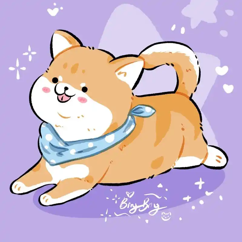 简笔画之小柴犬.#画画 #祝大家2023年兔年大吉 #q版  - 抖音