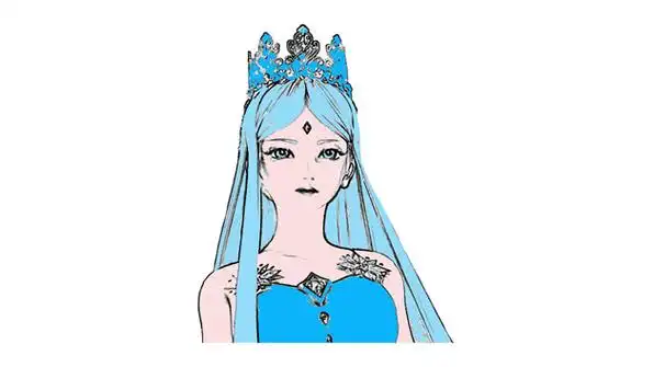 怎么画冰公主简笔画