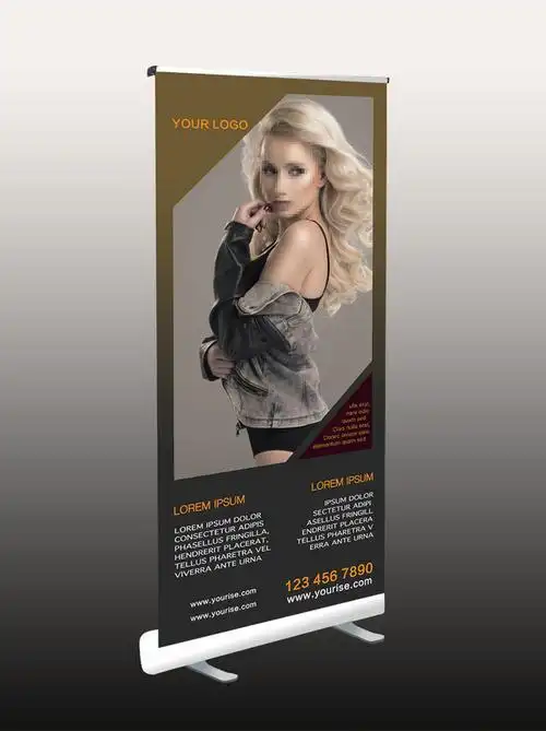 高档女装易拉宝展架模板 高档展架 女装展架 服装展架 美发展架 模特