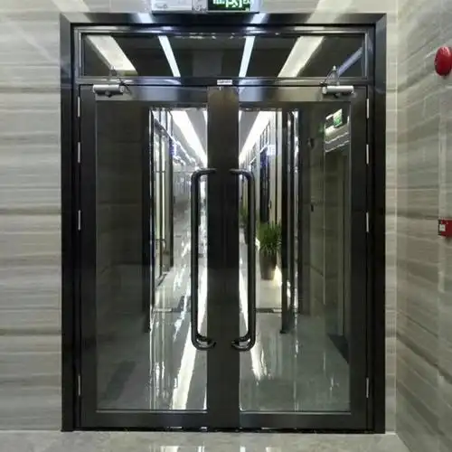 304黑钛不锈钢玻璃防火门