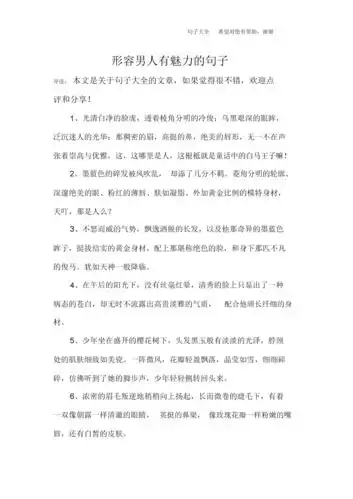 形容男人有魅力的句子1docx4页