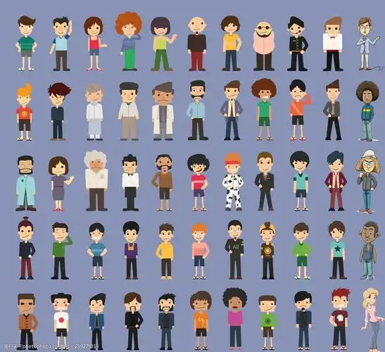 55款卡通人物设计矢量素材