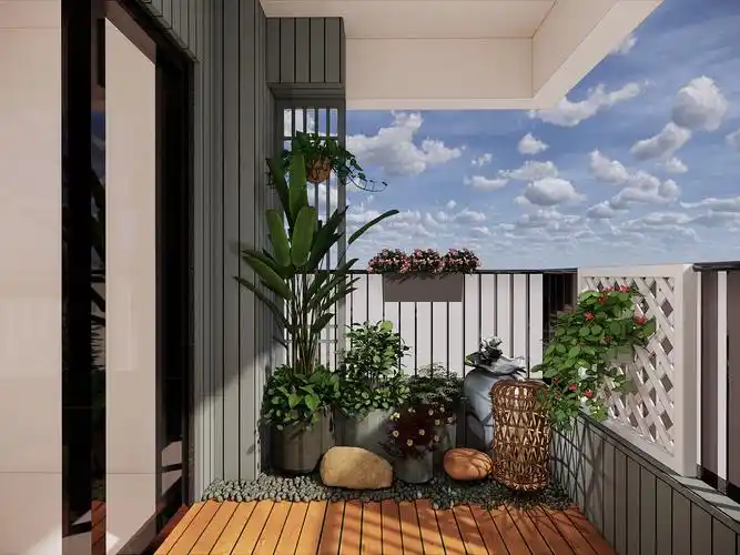 简约现代风休闲阳台|空间|景观设计|璟丰园林丶花木_原创作品-站酷