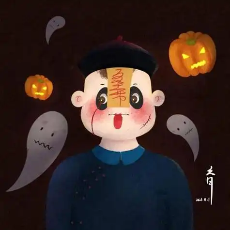 漫画僵尸可爱情侣头像