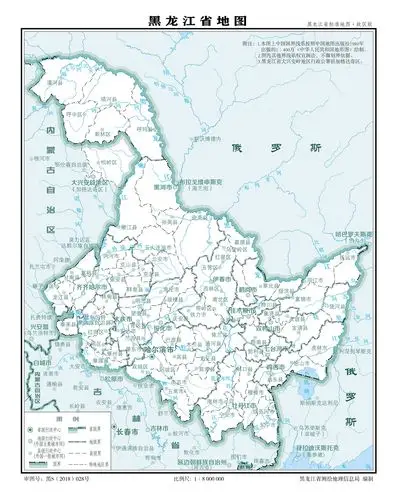 黑龙江标准地图(政区版)_黑龙江地图库_地图窝