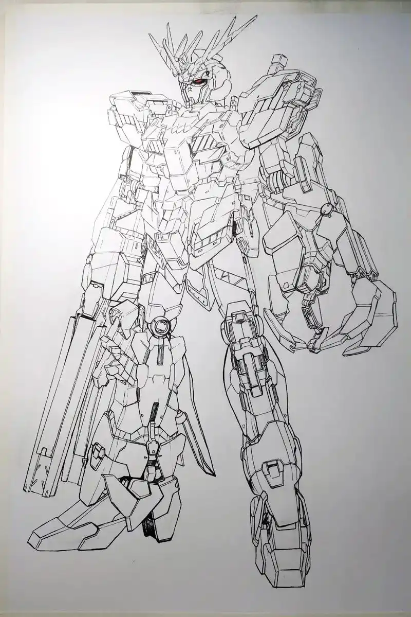 手绘 #画画 #独角兽高达 #报丧女妖 # - 抖音