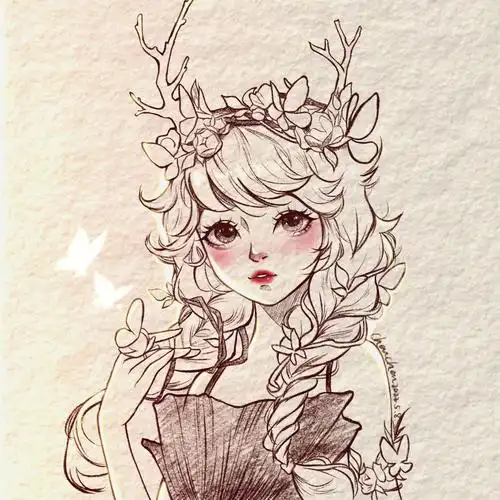 教你画王者荣耀英雄——瑶(教程77过程图)