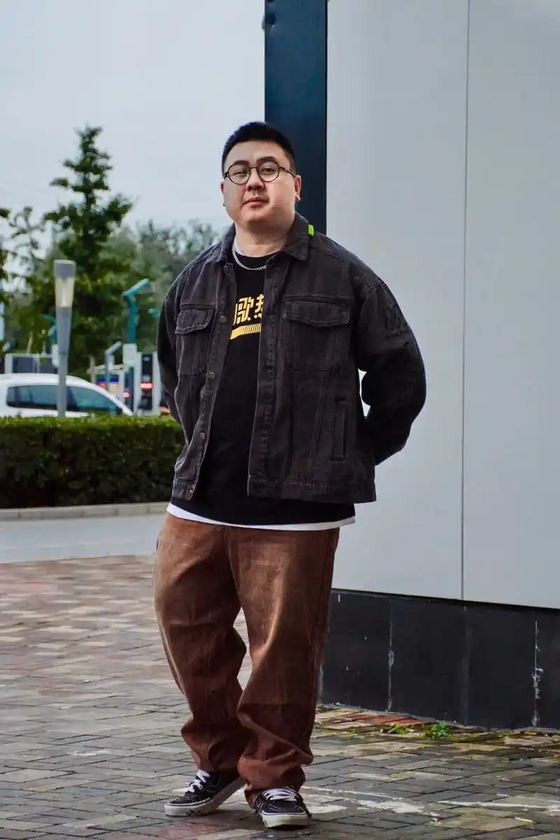 秋天来了,该给自己准备一件帅气的夹克了,宝7815 #胖男生穿搭