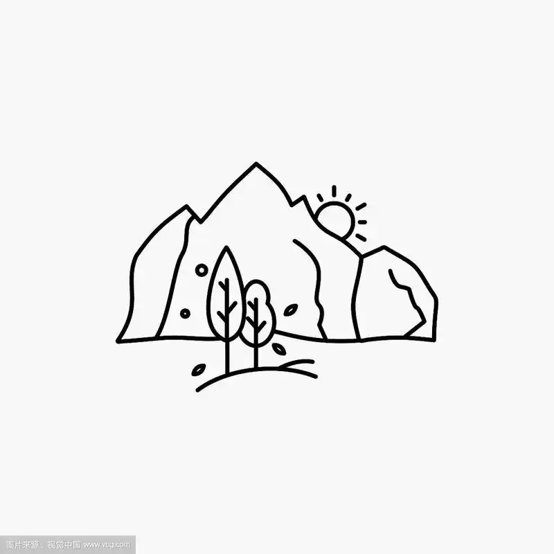 山景观自然山树线图标