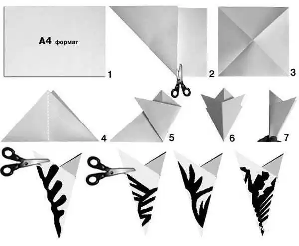 立体剪纸雪花图文步骤图解
