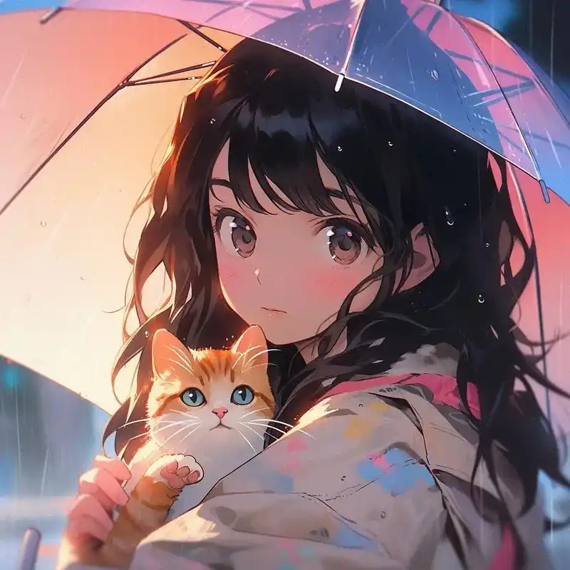 雨天的邂逅|雨伞下的一抹温柔9715.#优质头像 #动漫女头  - 抖音