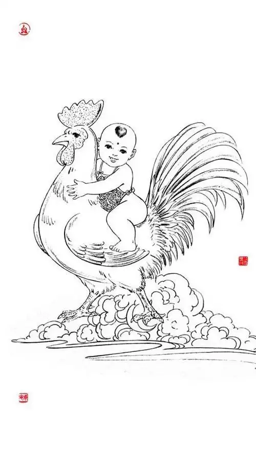 童子白描图人物工笔素材白描素材工笔花鸟工笔山水工笔人物白描人物