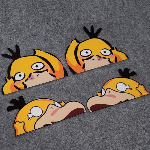 个性卡通图案反光防水汽车贴纸后车窗侧窗玻璃电动摩托可达鸭可爱