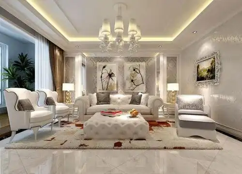新古典风格四居室客厅吊顶装修效果图欣赏#492843468