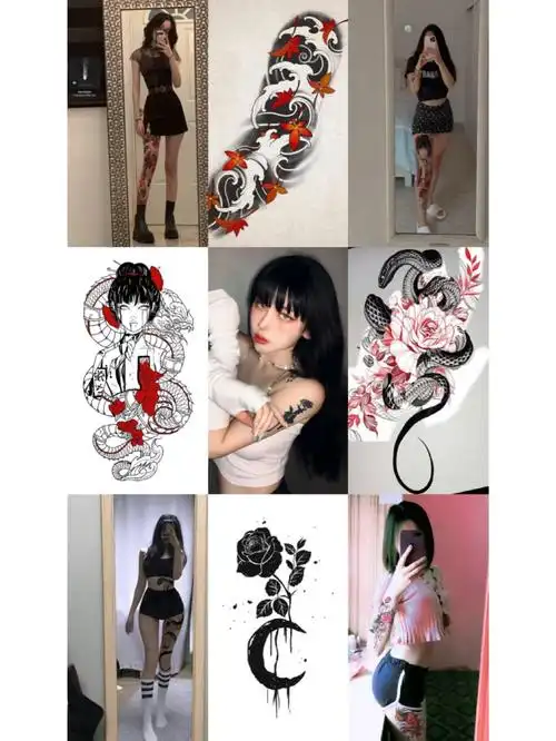 适合女生的花臂花腿纹身图案 武汉纹身价格