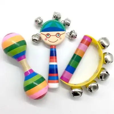 儿童手摇铃铃铛婴幼儿宝宝抓握训练玩具视听益智摇铃