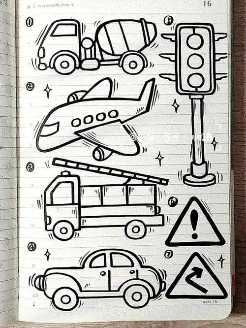 今日简笔画67交通工具主题第三弹78