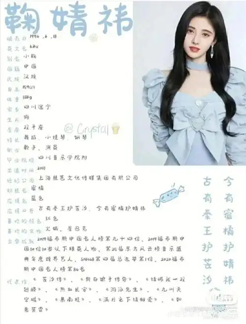 鞠婧祎个人资料