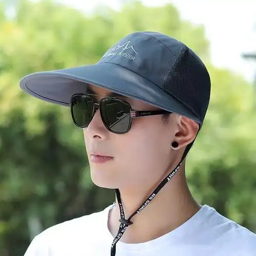 帽子男夏天棒球帽遮阳帽子男士户外防晒网眼太阳帽防紫外线鸭舌帽