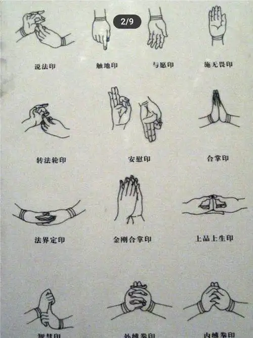 一秒钟教你看懂,常见的七种佛手印