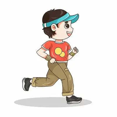 卡通运动男孩插画素材png