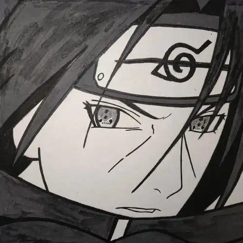 火影 #宇智波鼬  #素描头像  #原创手绘  #我的绘画日常  #黑白线