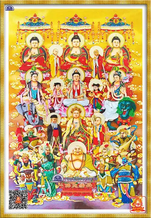 新款佛像十字绣套件客厅大幅全堂菩萨满堂佛众十字绣套件