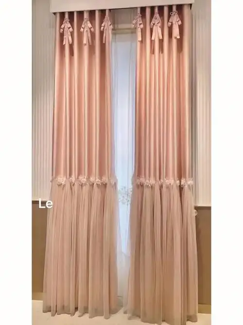 粉色浪漫窗帘少女风儿童卡通窗帘