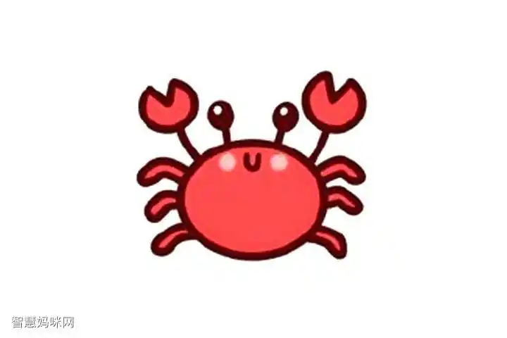 简单可爱的小螃蟹简笔画画法步骤